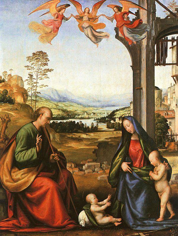 Fra Bartolommeo The Holy Family with the Infant St. John in a Landscape China oil painting art